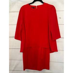 Ted Baker 2 Red Solid Cape Dress Holiday Festive Galentine's Classic‎ Chic